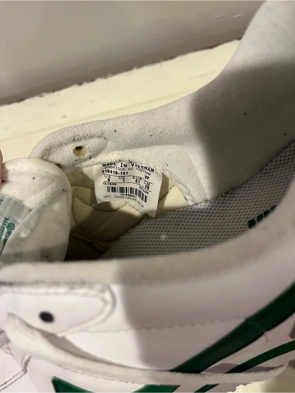 2006 Vintage Nike Cortez White & Pine Green- Rare Find -EUC